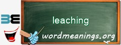 WordMeaning blackboard for leaching